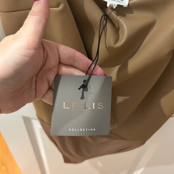 Le Lis Tan Faux Leather Bodysuit - Picture 3 of 4